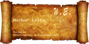 Werber Erika névjegykártya